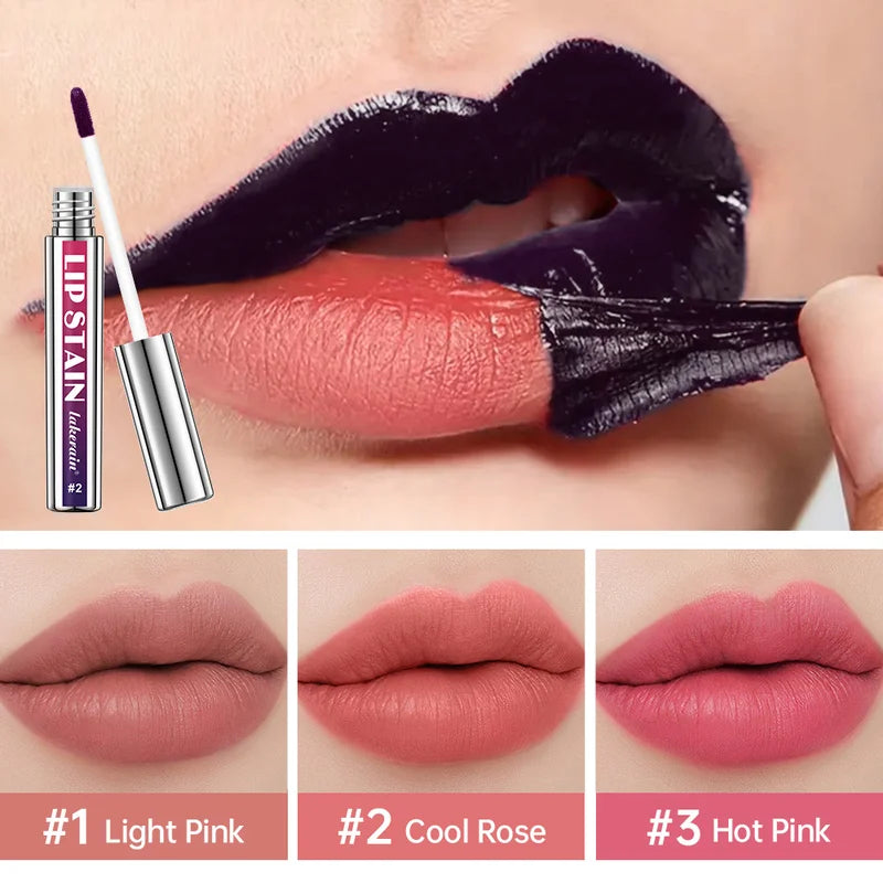 Peel Off Long Wear Lip Stain - Natural Shades, Water-Resistant & Hydrating