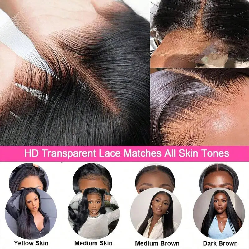 HD Lace Frontal Wig Human Hair 13x6 & 13x4 Styles, Straight, 200-250% Density