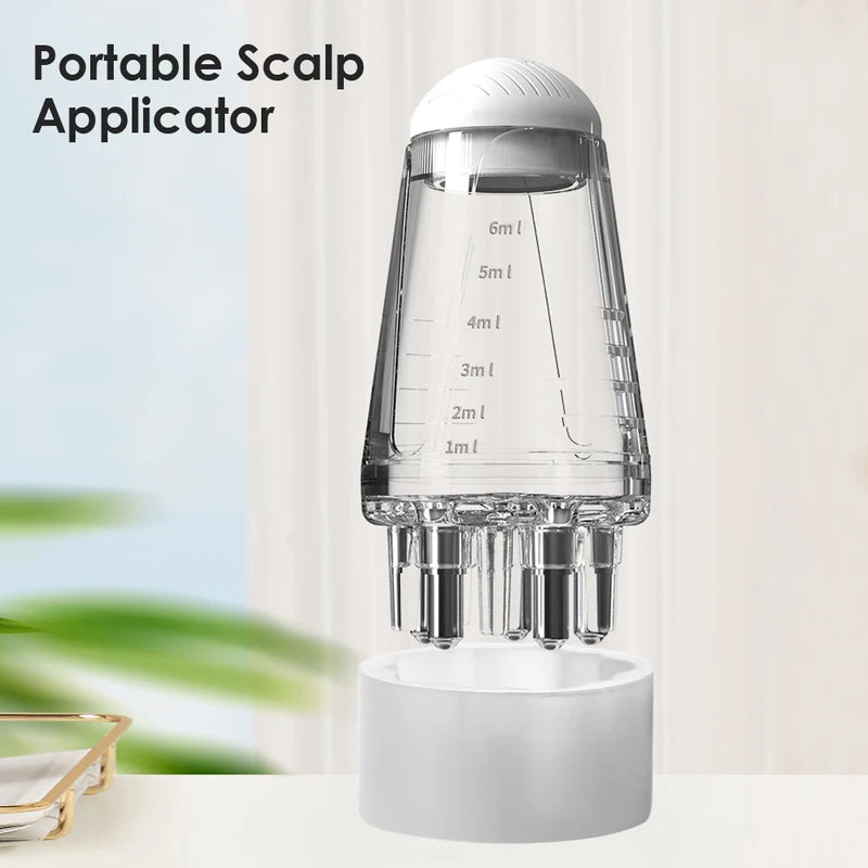 Scalp Applicator Hair Growth & Styling Comb with Massage Ball - White & Gray