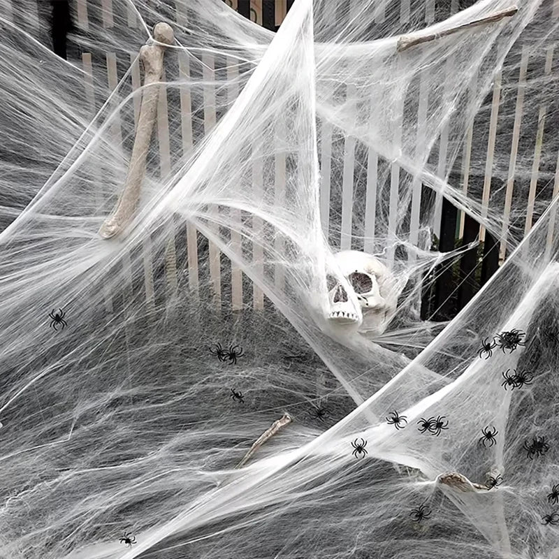 Halloween Spider Web Decoration Artificial Cobweb with Spider for Haunted House