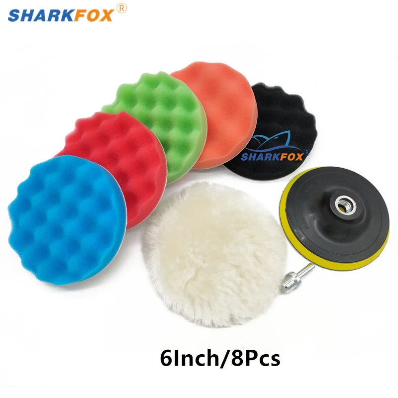 Car Polishing Sponge Pads Kit Foam Buffing Buffer Machine Wax Pads for Auto Motorcycle