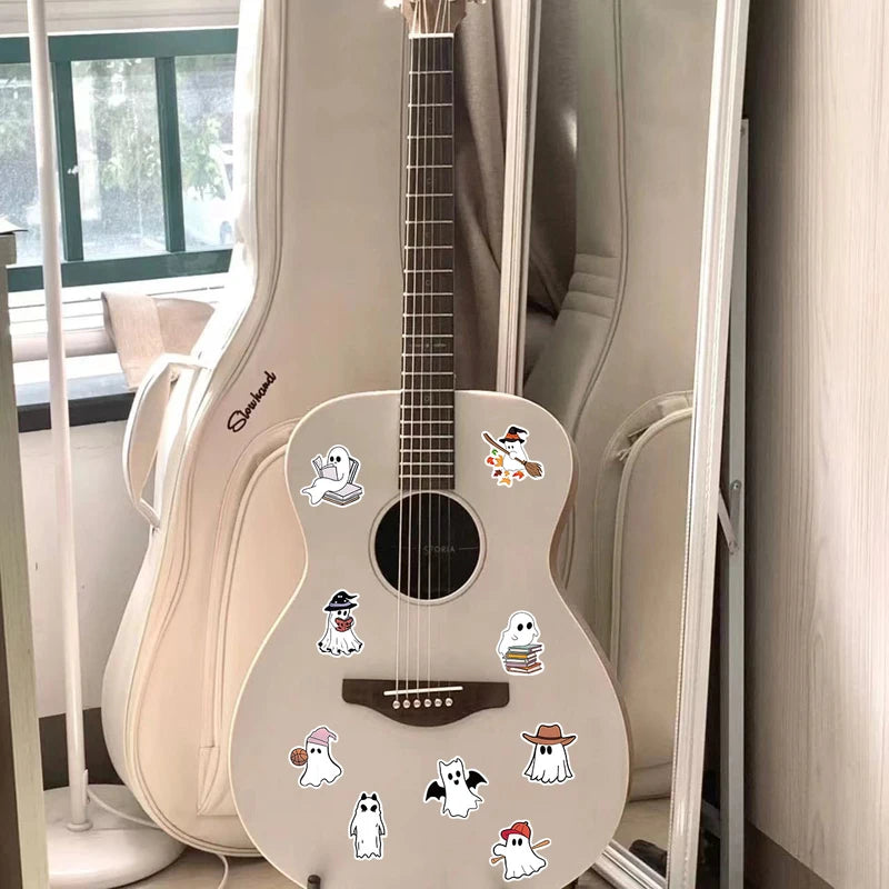 50PCS Ghost Stickers for Halloween Notebook Laptop Luggage Scrapbook Phone
