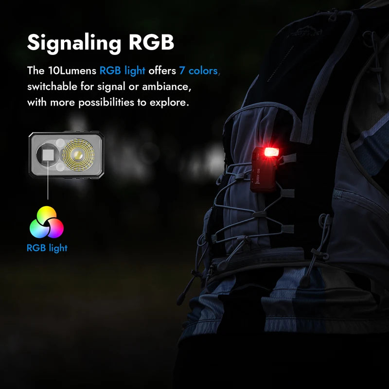 Rechargeable Magnetic LED Flashlight with RGB Dual Light Keychain for Camping Car Home