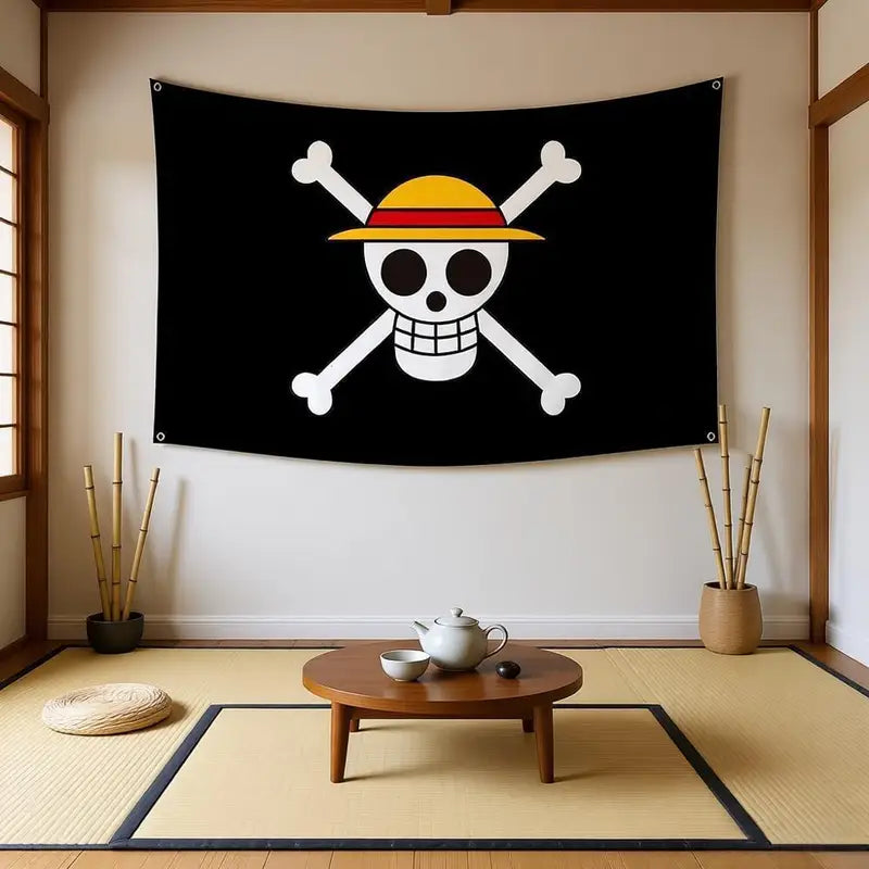 Anime One Piece Luffy Straw Hat Pirate Flag Wall Banner for Room Decor & Parties 60x90cm