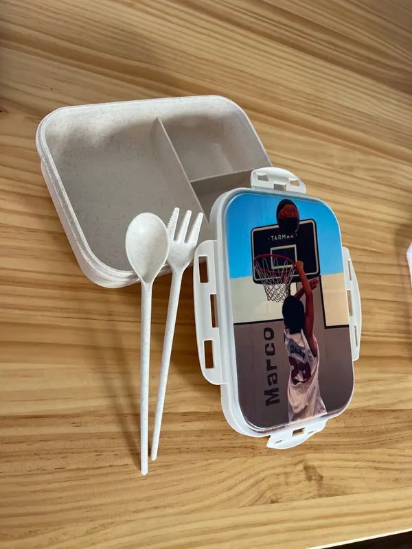 DIY Kids Lunch Box with Custom Name Logo Cartoon Design Eco Material