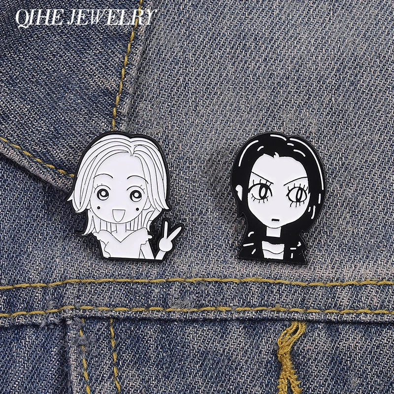 Anime Girls Enamel Pins for Bags & Clothing - Funny Manga Character Brooches with All Variants