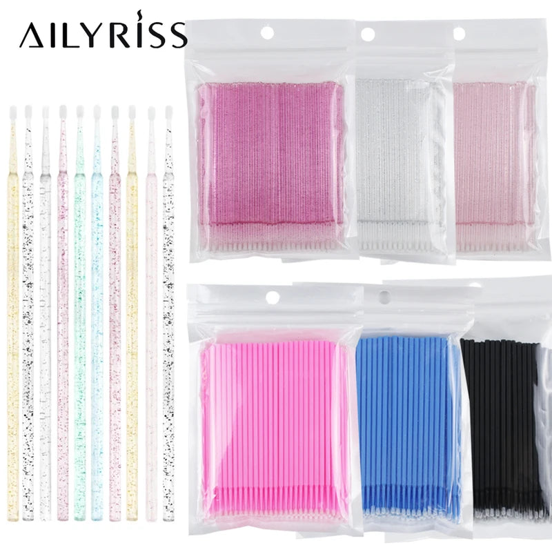 Disposable Micro Brush Applicators for Eyelash & Lip Makeup - 500 Pcs Set