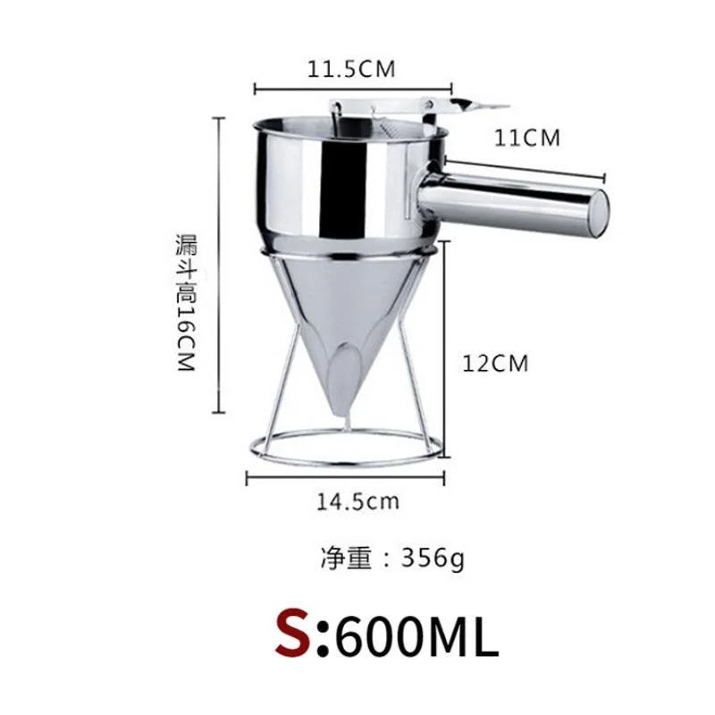Stainless Steel Oil Dispenser Funnel with Holder 600ML/1200ML Kitchen Tool
