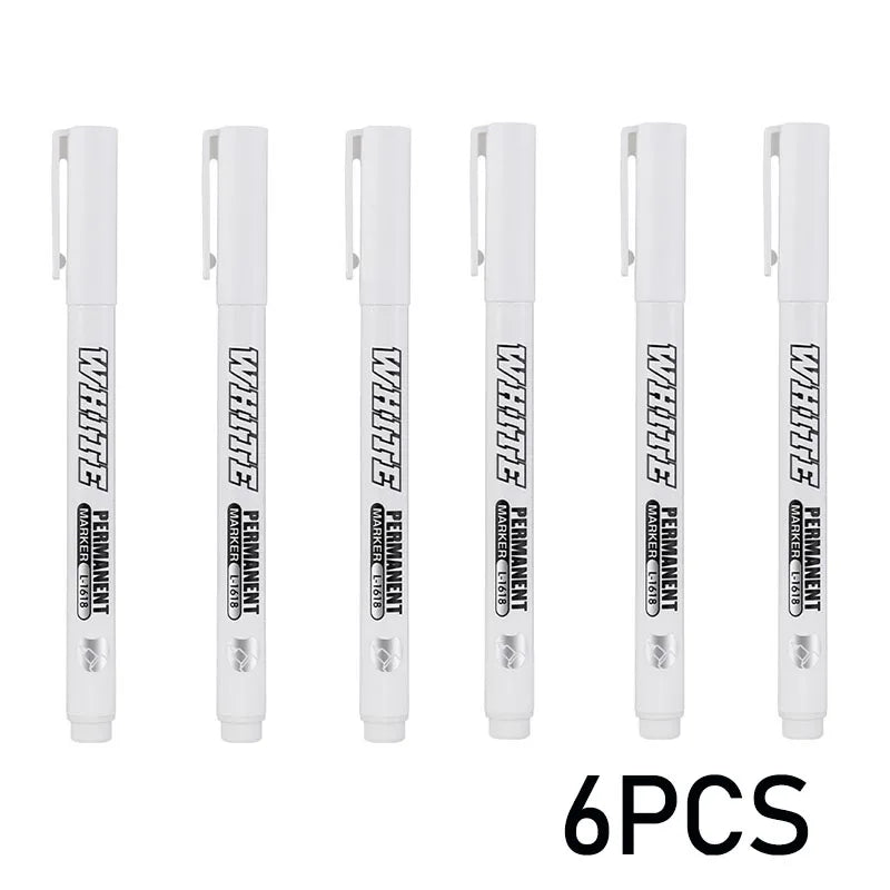 Waterproof Metal Paint Pen Set for Art & Graffiti - White, 1MM, Multiple Colors