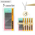Premium Mink Cross Shape Eyelash Extensions 5-Pair Set for Natural Lash Enhancement
