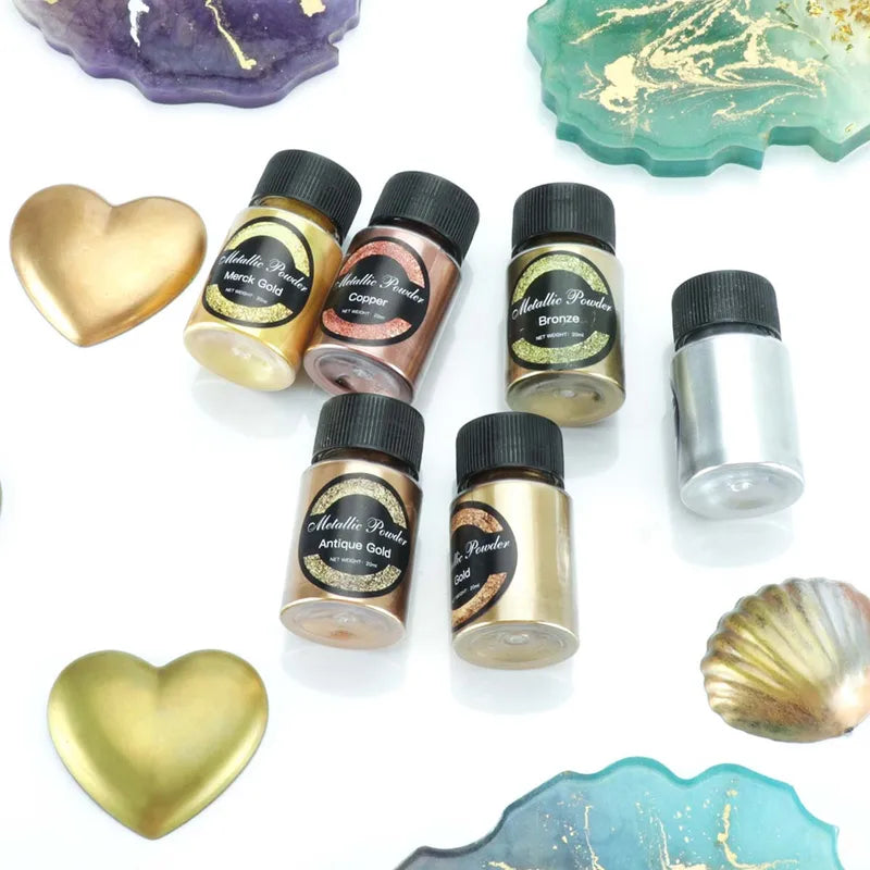 20ml Metallic UV Resin Pigment for Jewelry Crafting - Gold Pearlescent Colorant