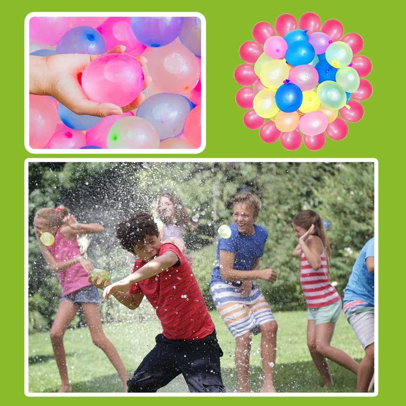 Water Balloons Set 111pcs with Rapid Injection for Kids & Adults Summer Outdoor Water Fight Toys