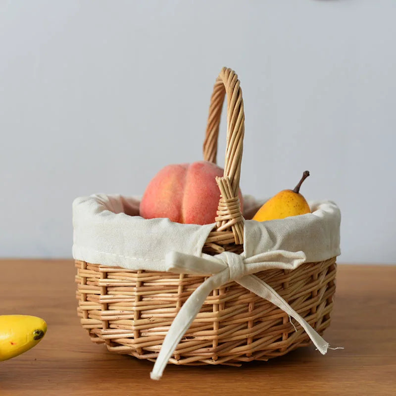 Handmade Willow Easter Basket with Handle for Egg Hunt Home Decor Gift