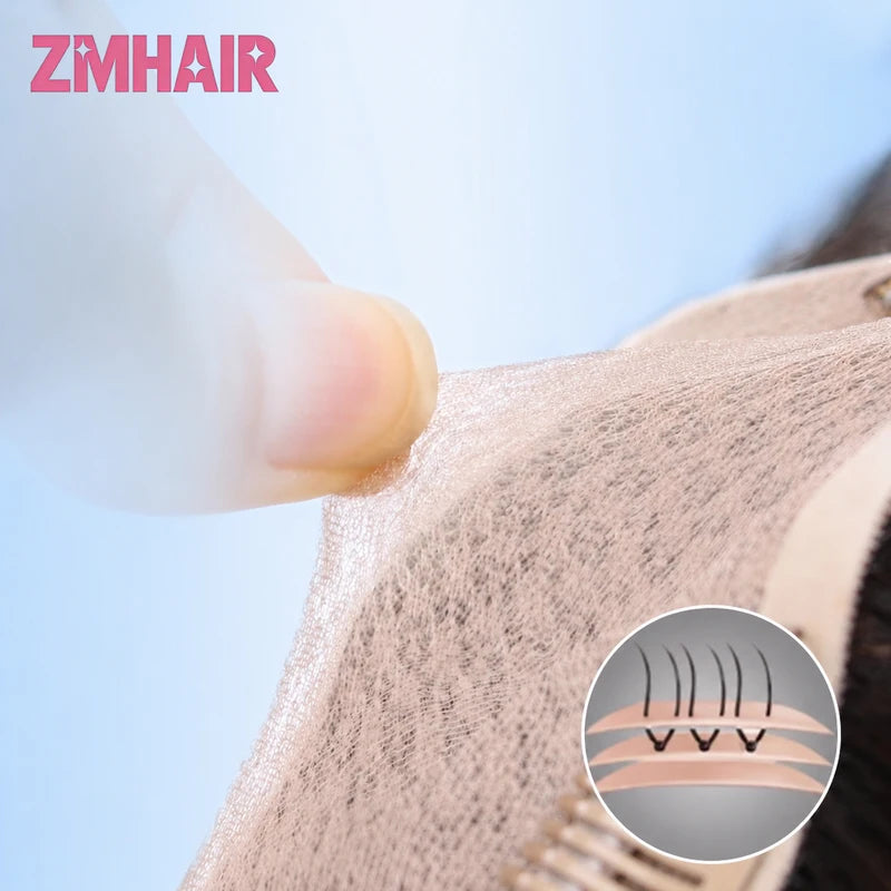 Human Hair Topper with Silk Base 9x13cm, Free Part, 4 Clips, Natural Scalp