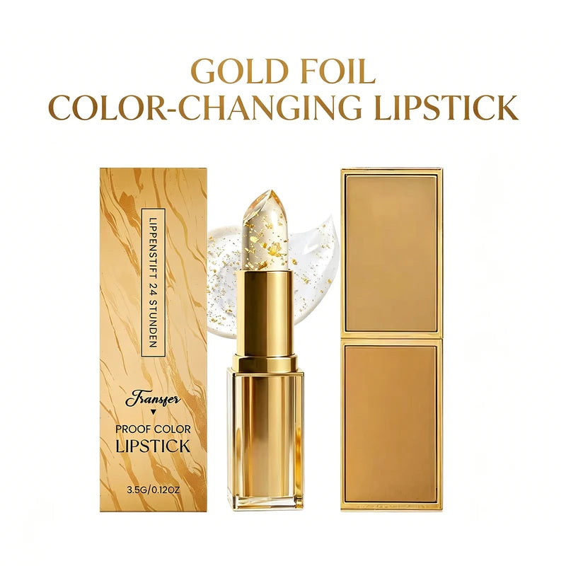Color Changing Lipstick Lip Balm with Gold Flecks - Hydrating, Shine & Fade Lines