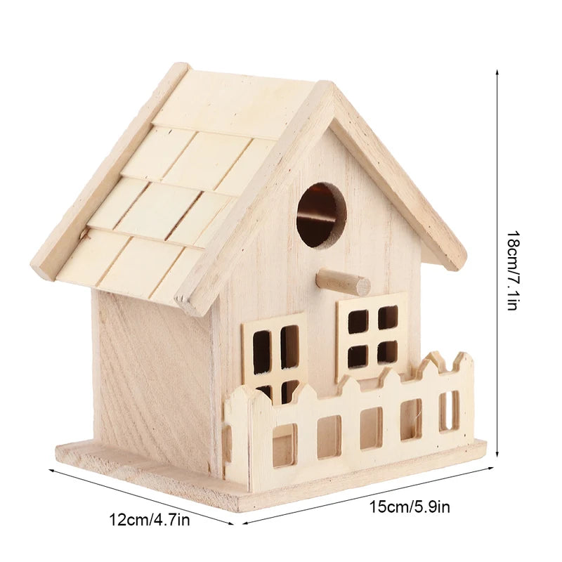 Outdoor Wooden Bird House Nests for Parrots & Small Birds - Hanging Breeding Box