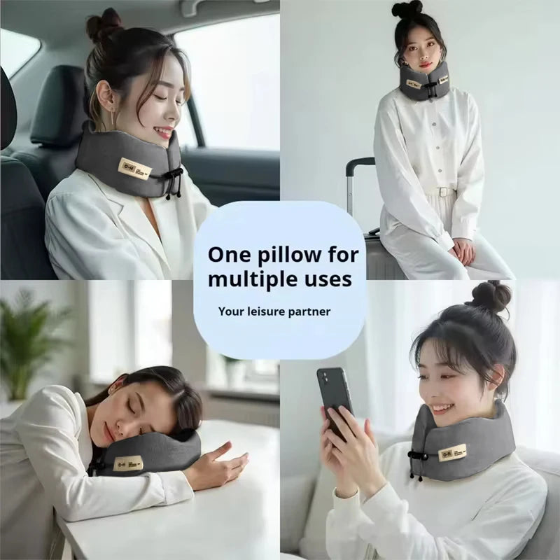 Memory Foam U-Shaped Travel Neck Pillow Support for Airplanes & Road Trips