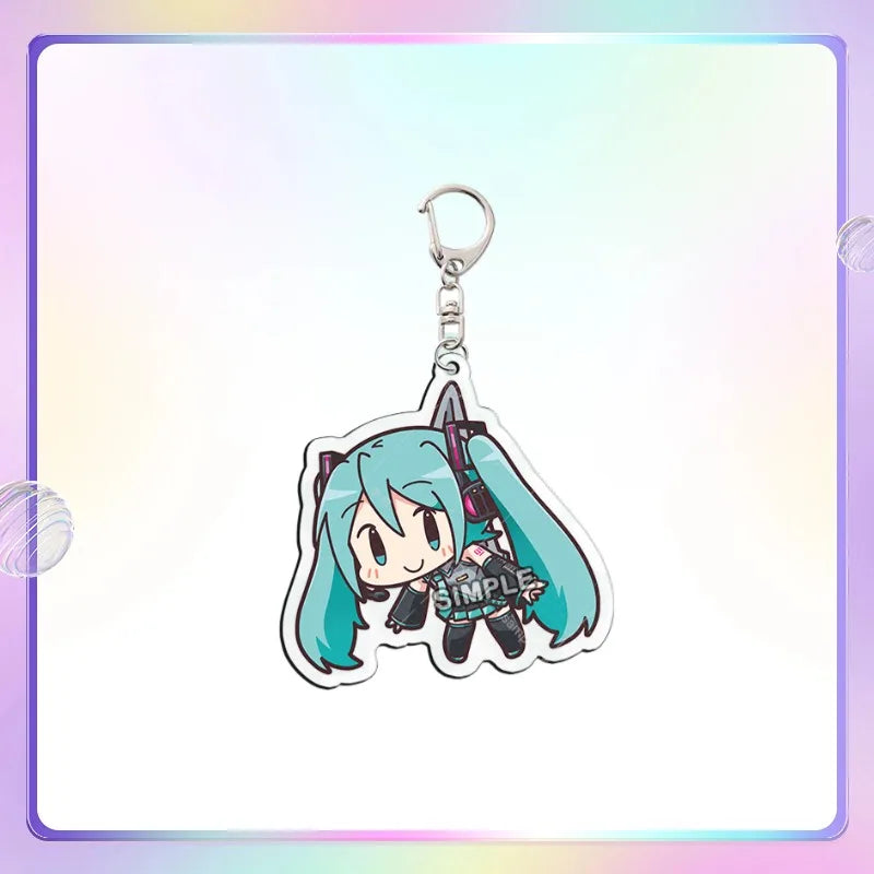 Anime Game Keychain Pendant Ring - Kagamine Rin Len Hatsune Miku Acrylic Fan Accessory