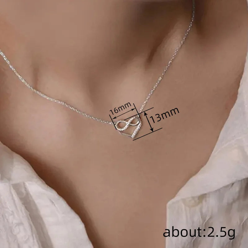 Infinity Heart Pendant Necklace for Women Romantic Wedding Jewelry Delicate Accessories