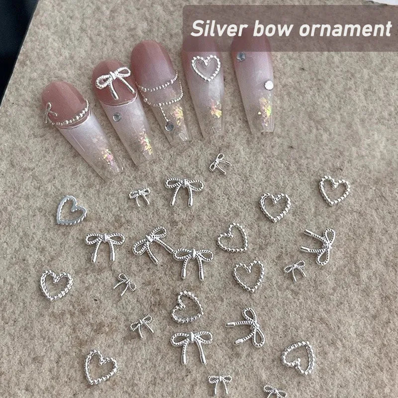 Bow Charms Nail Art Rhinestones Heart Zircon Mini Stone for Manicure DIY Jewelry