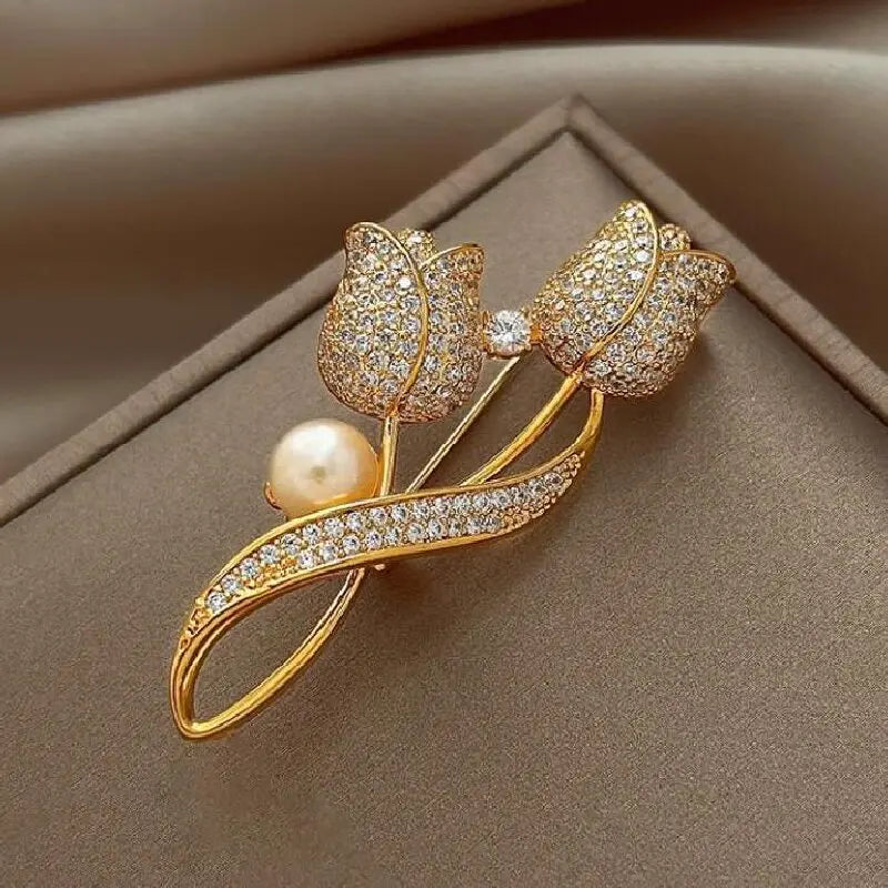 Women's Elegant Tulip Flower Brooch Pin for Coat Dress Gift - All Colors