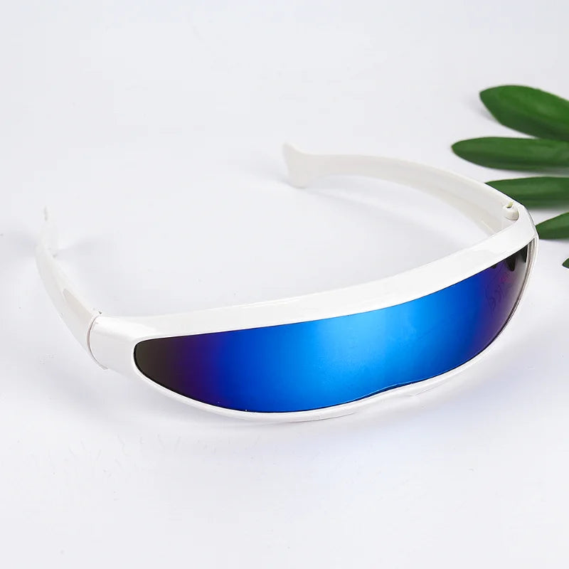 Futuristic Narrow Cyclops Sunglasses with Mirrored UV400 Lenses – Costume Eyewear Men