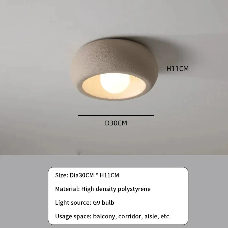 Modern Nordic Circular Ceiling Light for Balcony & Hallway - 30cm Diameter