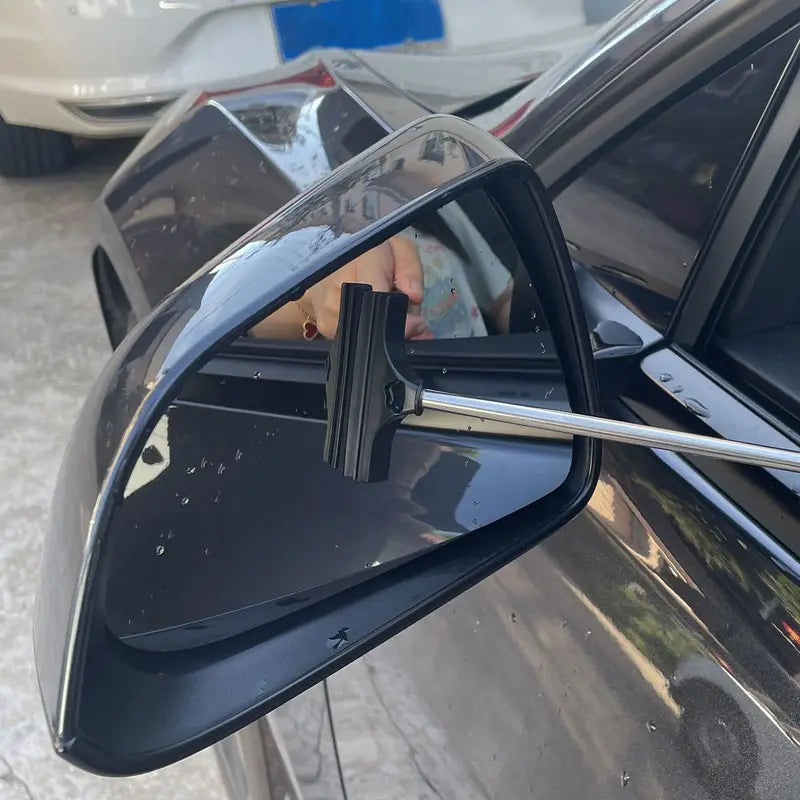 Portable Telescopic Car Window Wiper and Glass Cleaner Tool with Side Mirror Squeegee
