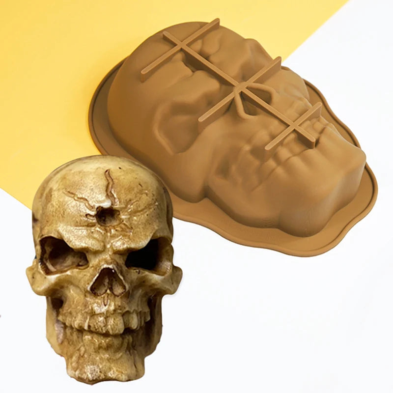 Halloween Skull Silicone Mold for Cake Chocolate Candy & Resin Crafting