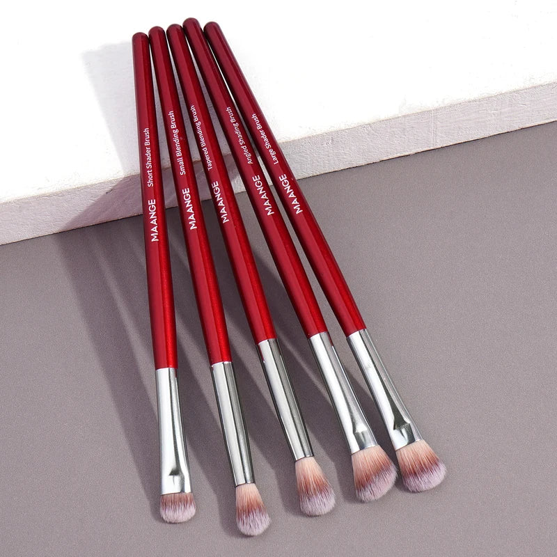 5PCS Eye Shadow Makeup Brush Set - Concealer, Shader, Portable Beauty Tools