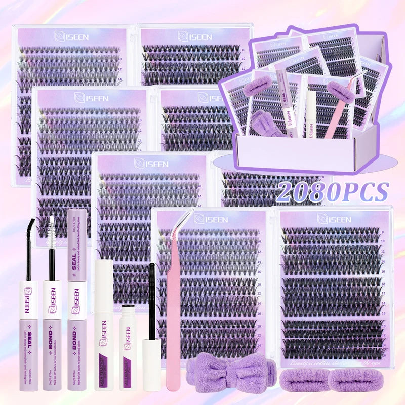 DIY Eyelash Extension Clusters Kit 8-16mm Natural Wispy False Lashes