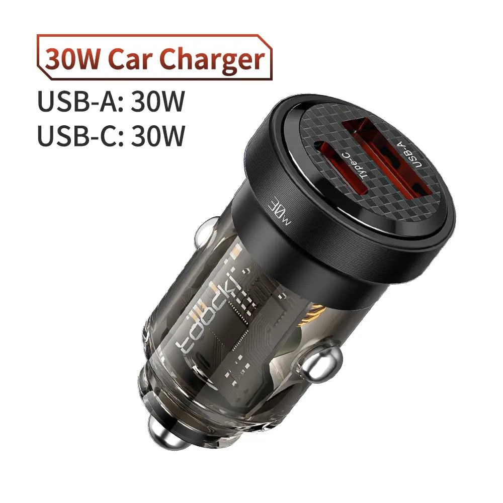 33W Fast Car Charger with USB Type C PD QC 4.0 for Smartphone & Tablets