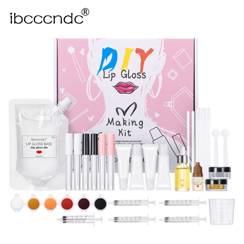 DIY Lip Gloss Making Kit with Gloss Base Glitter & Pigments – Customizable Lip Tints