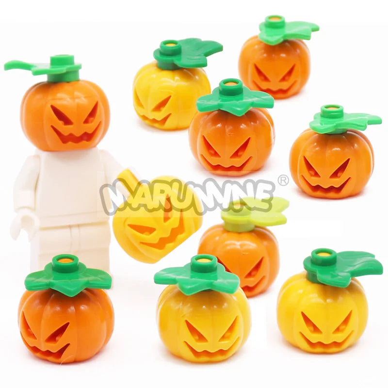 Halloween MOC Building Blocks Accessories Set - Bricks, Pumpkins, Bats, Snakes, Street Lamp