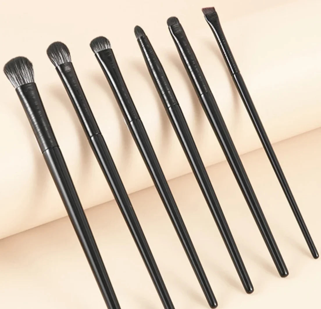 6-Piece Eye Makeup Brush Set - Professional Soft Contouring Eyeliner Eyebrow Brushes