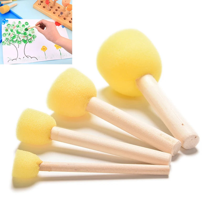 Kids Toddler Sponge Stamp Brush Art Kit for Drawing & Painting