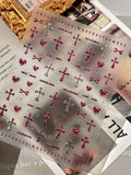 Leopard Cross Nail Stickers - Self-Adhesive Nail Art Decals for Manicure & DIY Crafts