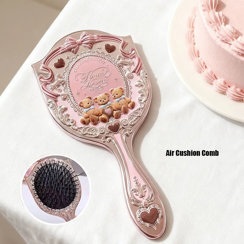 9th Anniversary Makeup Tool Set with Desktop Mirror, Air Cushion Comb & Brush Bucket