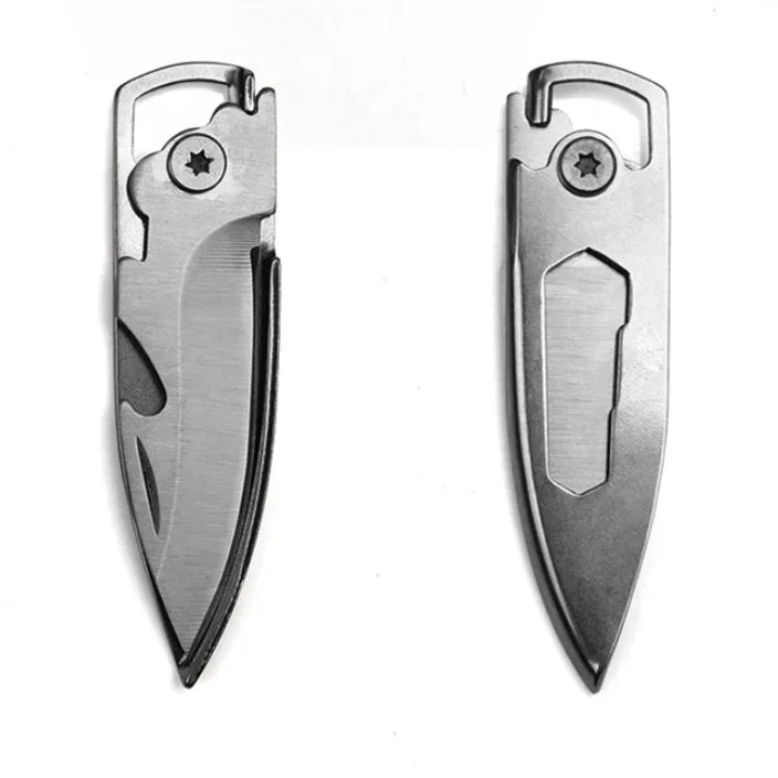 Mini Outdoor Multi Tool Folding Knife Keychain - Stainless Steel, Compact & Durable