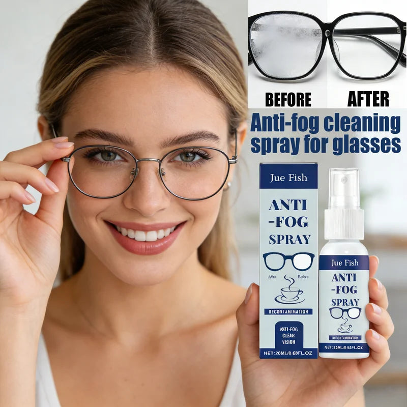 Eyeglass Anti-Fog Spray 20ml - Lens Cleaner & Scratch Remover, Waterproof & Gentle Formula