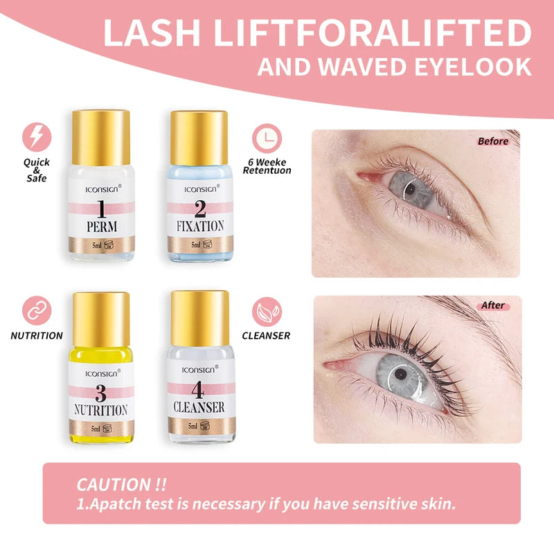 Lash Lift and Brow Tint Kit - Eyelash Curling & Eyebrow Dye Set for Salon & Home Use