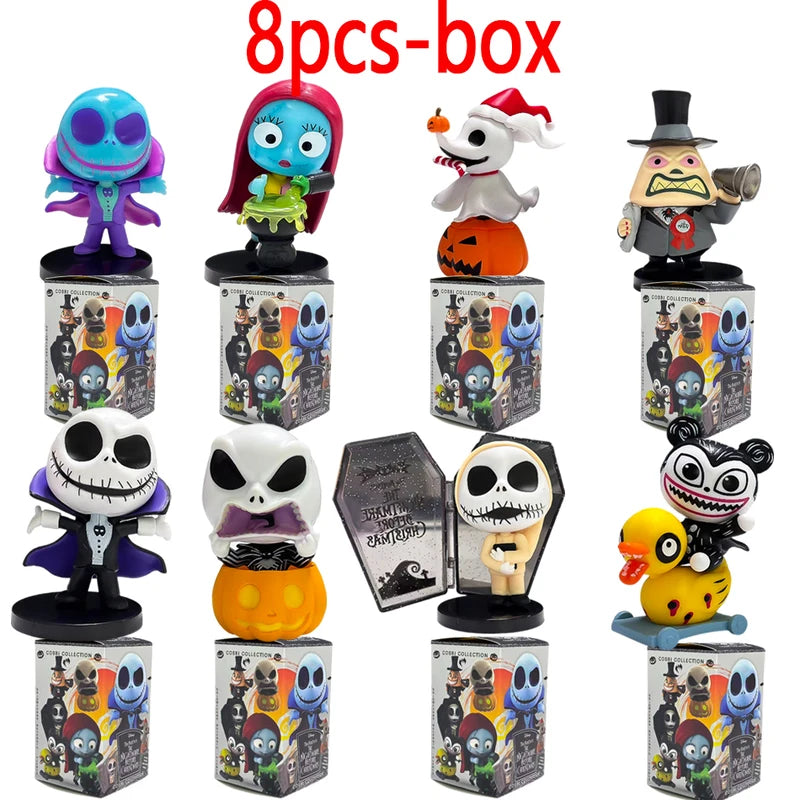 8PCS Nightmare Before Christmas Sally Collectible Doll Set - Halloween Birthday Kids Toys