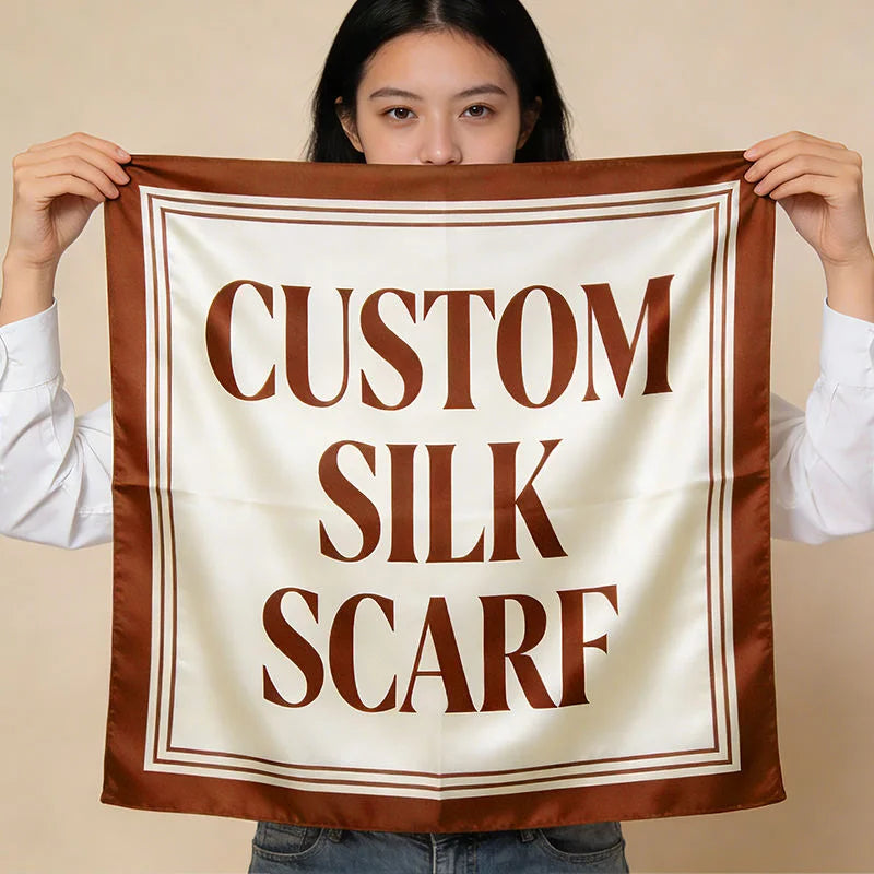 Custom Silk Scarf with Printed Design for Women - Versatile Headband & Shawl Accessory