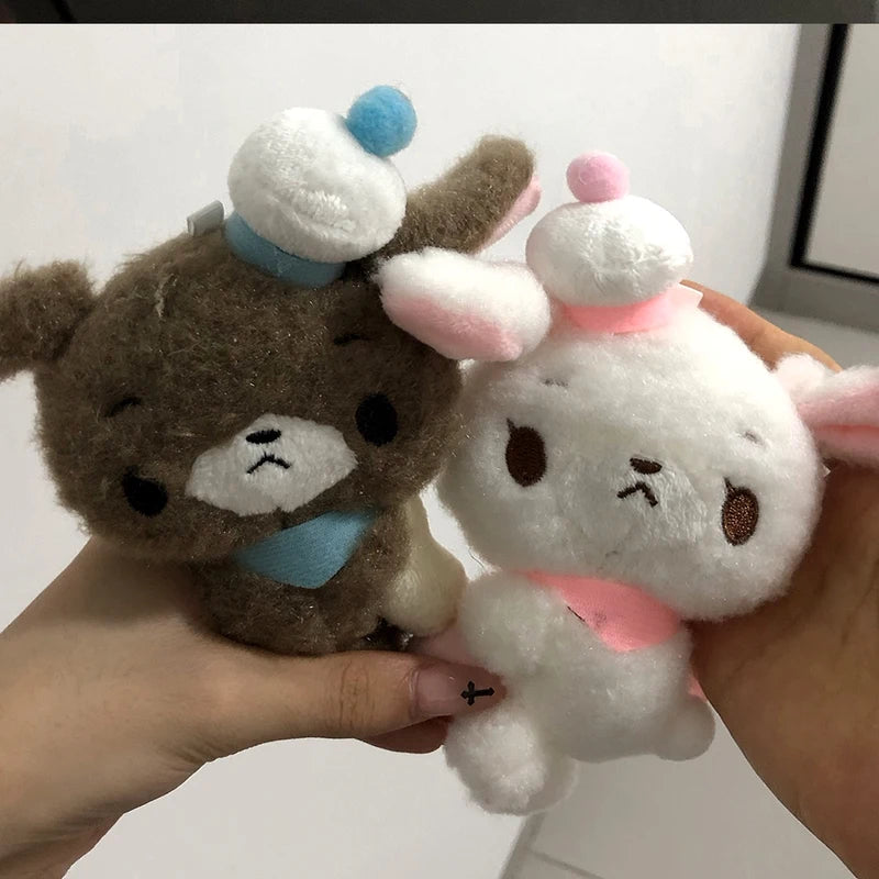 Cute Furry Plush Bunny Keychain - Cartoon Heart Bag Charm, Portable Toy