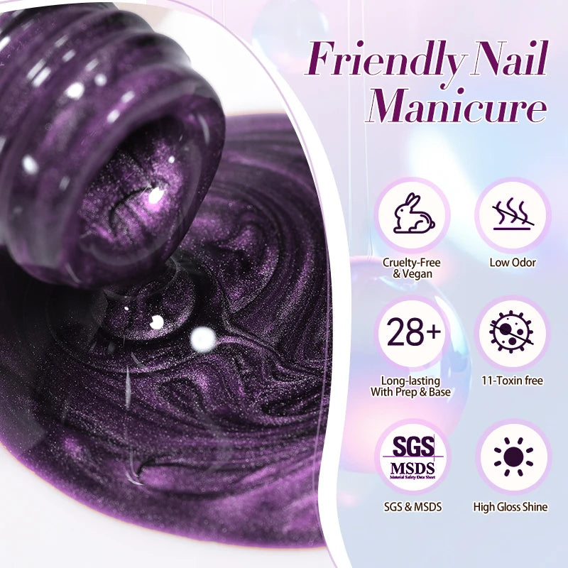Water Gel Nail Polish with Magnetic Effect 10ml - UV & LED Soak Off Semi-Permanent Manicure