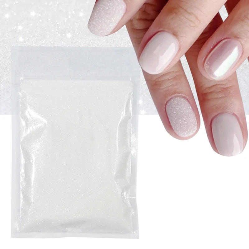2-Color Set 50g Nail Art Glitter Powder for UV Gel Polish - Shiny Winter Effect
