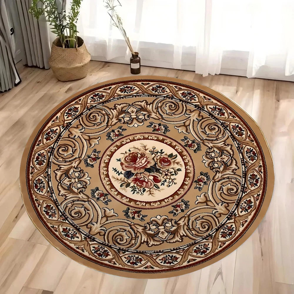 Round Persian Style Carpet Bathroom Mat Home Decor Living Room Kitchen Rug