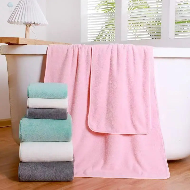 Thickened Coral Fleece Towel Set - Soft & Absorbent Bath & Face Towels