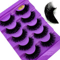 3D Natural False Eyelashes with D Curl Fluffy Style - Wispy Cross 5 Pairs