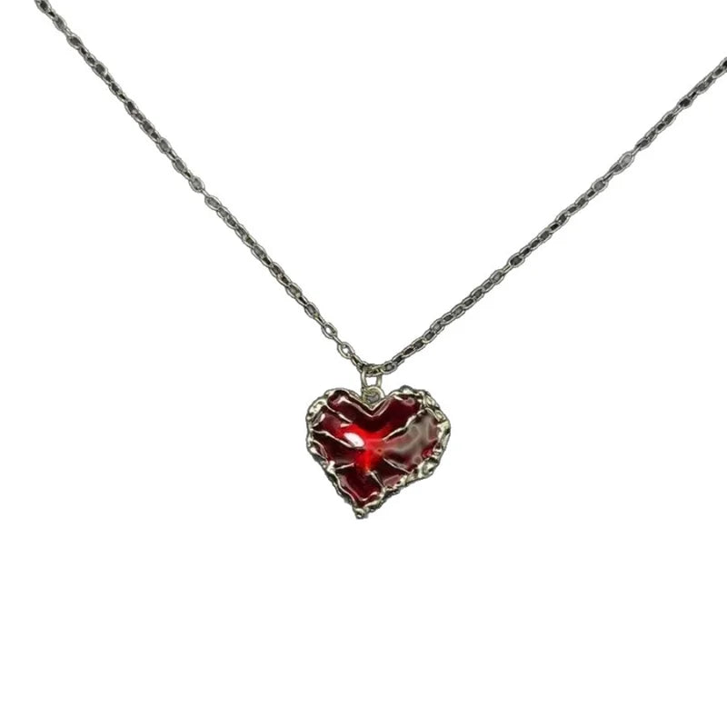 Elegant Sword Heart Necklace Set for Men and Women - Couple Gift Jewelry